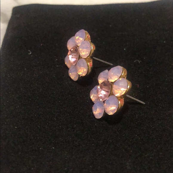 Pink Opal Crystal Flower Cluster Earring,NWT - Picture 3 of 6